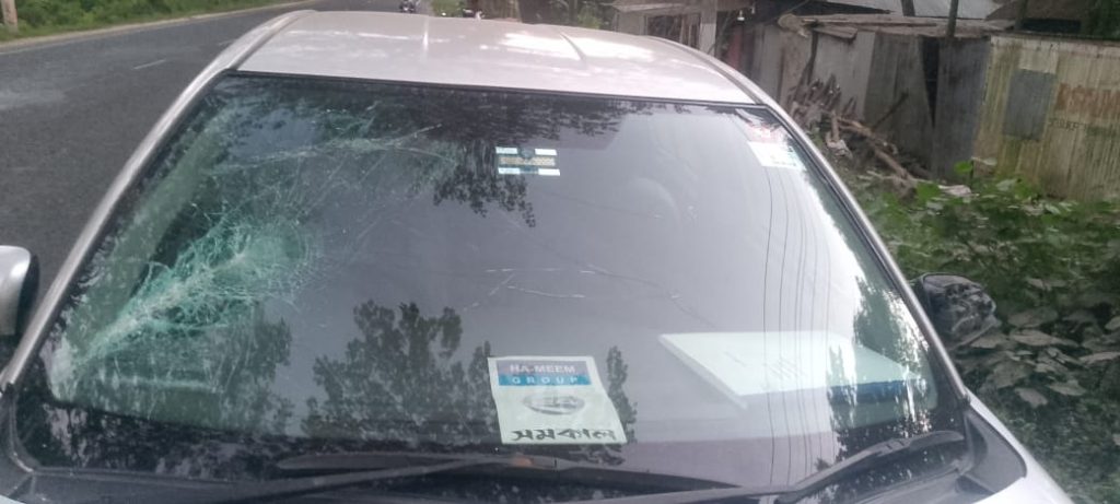 ফরিদপুরে এ.কে. আজাদের গাড়ীবহরে হামলার অভিযোগ 