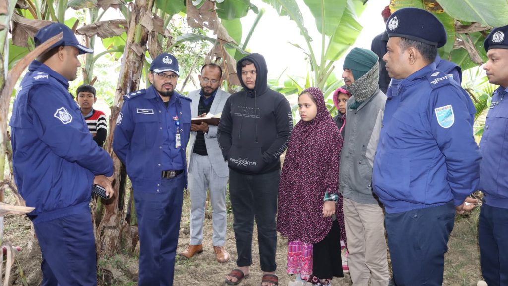 টিপু হত্যা মামলার ঘটনাস্থল পরিদর্শনে ফরিদপুরের এসপি নজরুল ইসলাম