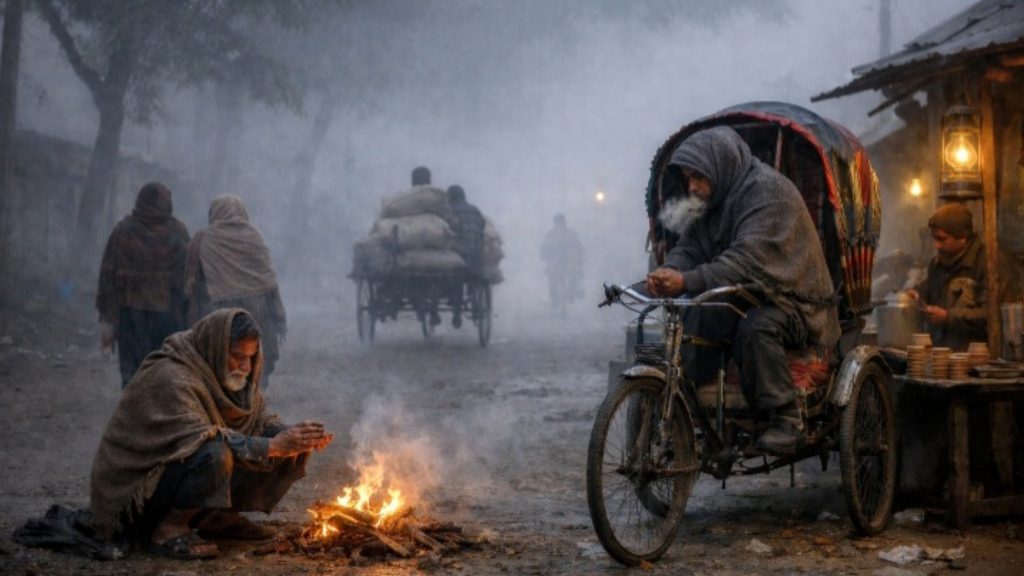কুয়াশা ও শীতে বিপর্যস্ত ফরিদপুর, দুর্ভোগে নিম্নআয়ের মানুষ