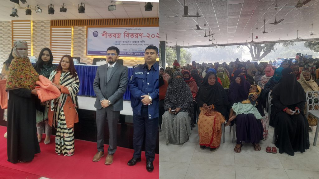 ফরিদপুরে শীতের রাতে যখন কষ্ট বাড়ে, তখন মানবতার হাত বাড়াল পুনাক