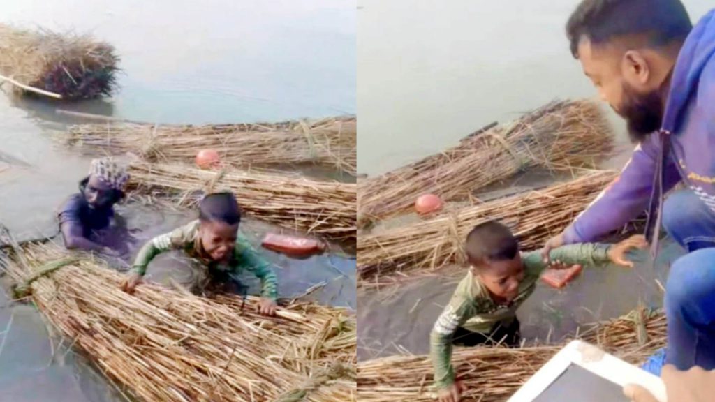 চরভদ্রাসনে কাশবনের আঁটি ধরে বাঁচার আকুতি, পদ্মা থেকে উদ্ধার বাবা ও শিশু