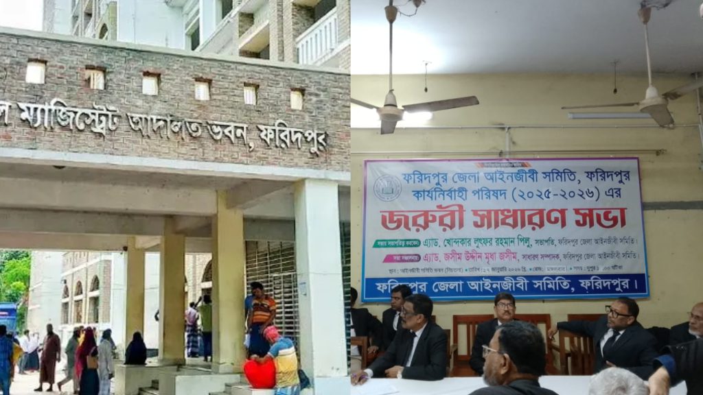ফরিদপুরে বিচারকের আচরণ ঘিরে বিতর্ক, কোর্ট বর্জনের ঘোষণা আইনজীবীদের