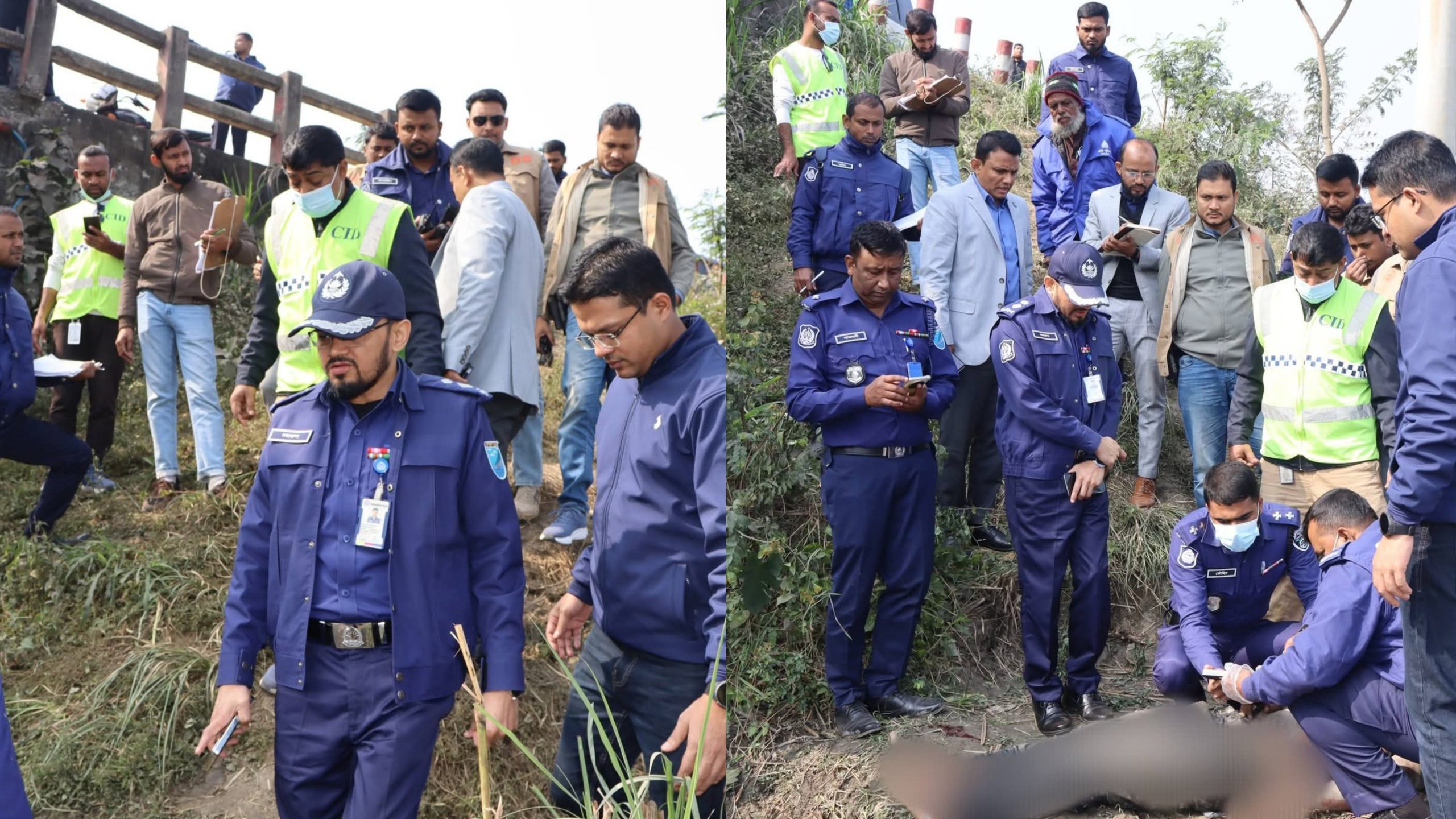 নগরকান্দায় ব্রিজের নিচে অজ্ঞাত যুবকের মরদেহ উদ্ধার, ঘটনাস্থলে পুলিশ সুপার