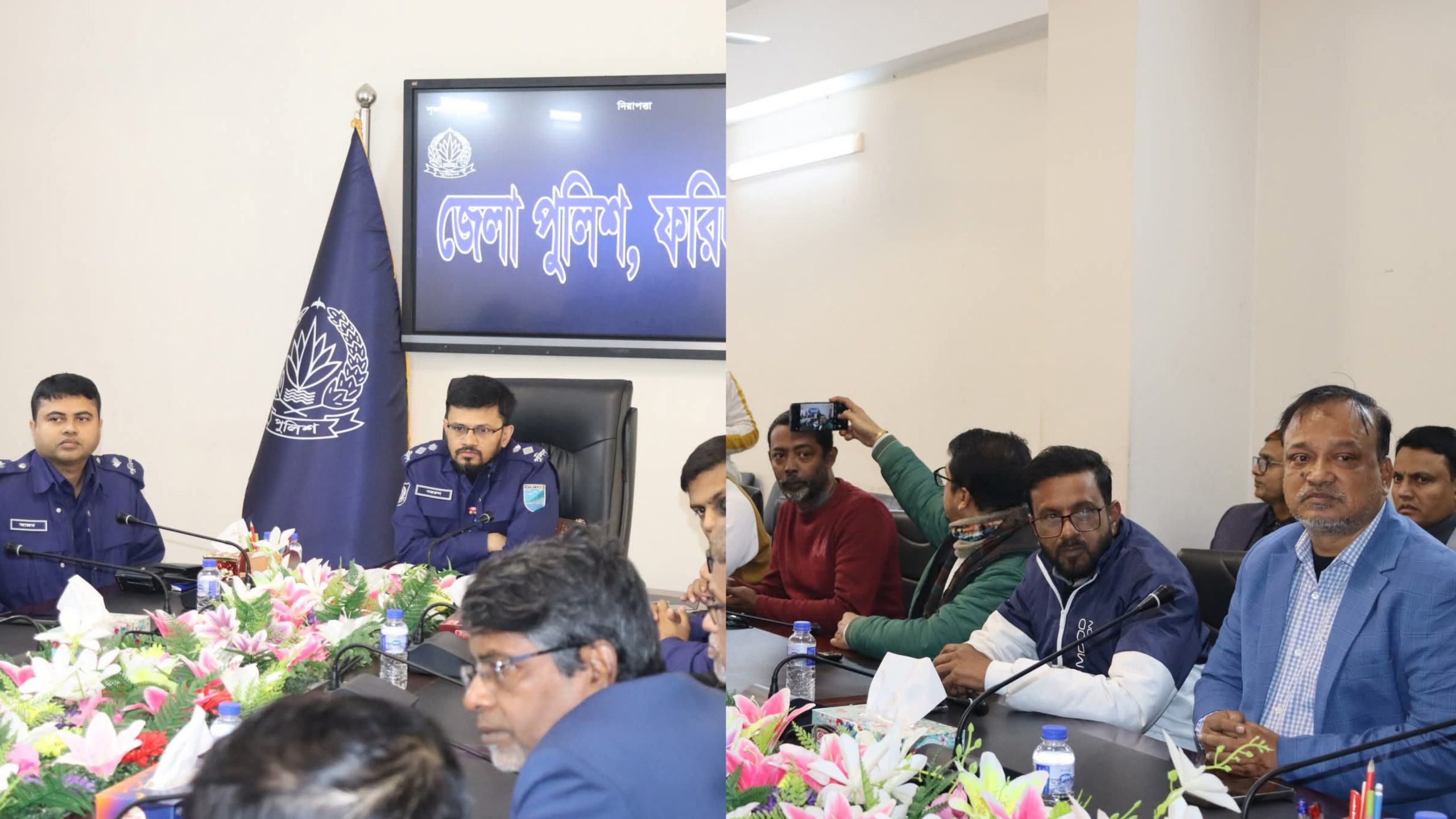 ফরিদপুর প্রেসক্লাবের নবনির্বাচিত কমিটির সাথে পুলিশ সুপারের মতবিনিময়