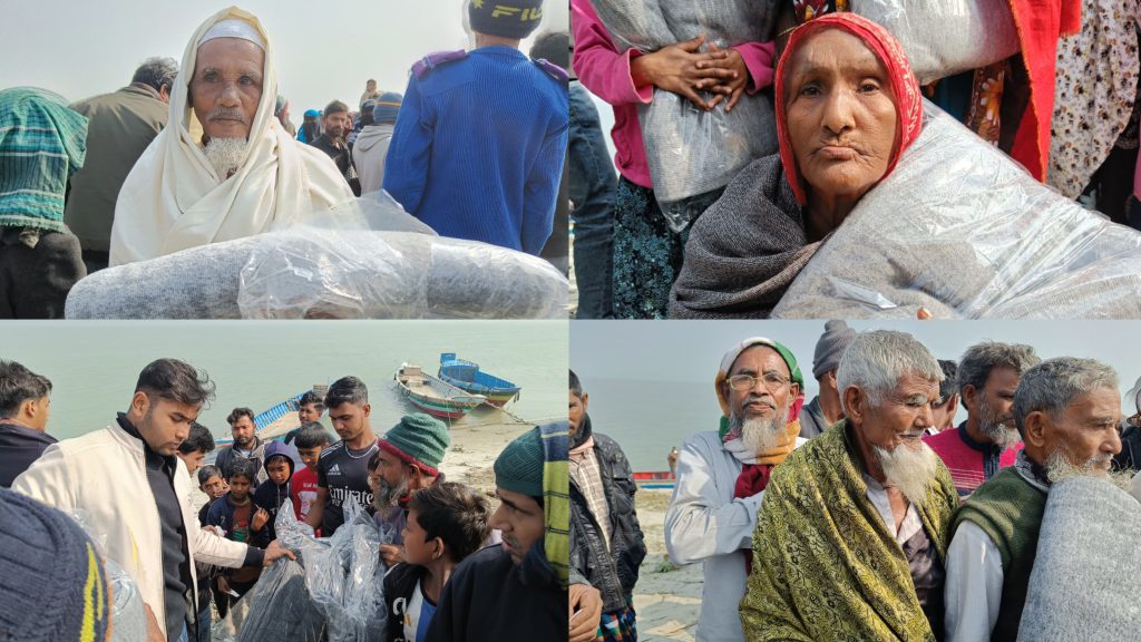 পদ্মা পেরিয়ে মানবতার ছোঁয়া: ফরিদপুরের দুর্গম চরাঞ্চলে প্রথম আলো ট্রাস্টের কম্বল বিতরণ