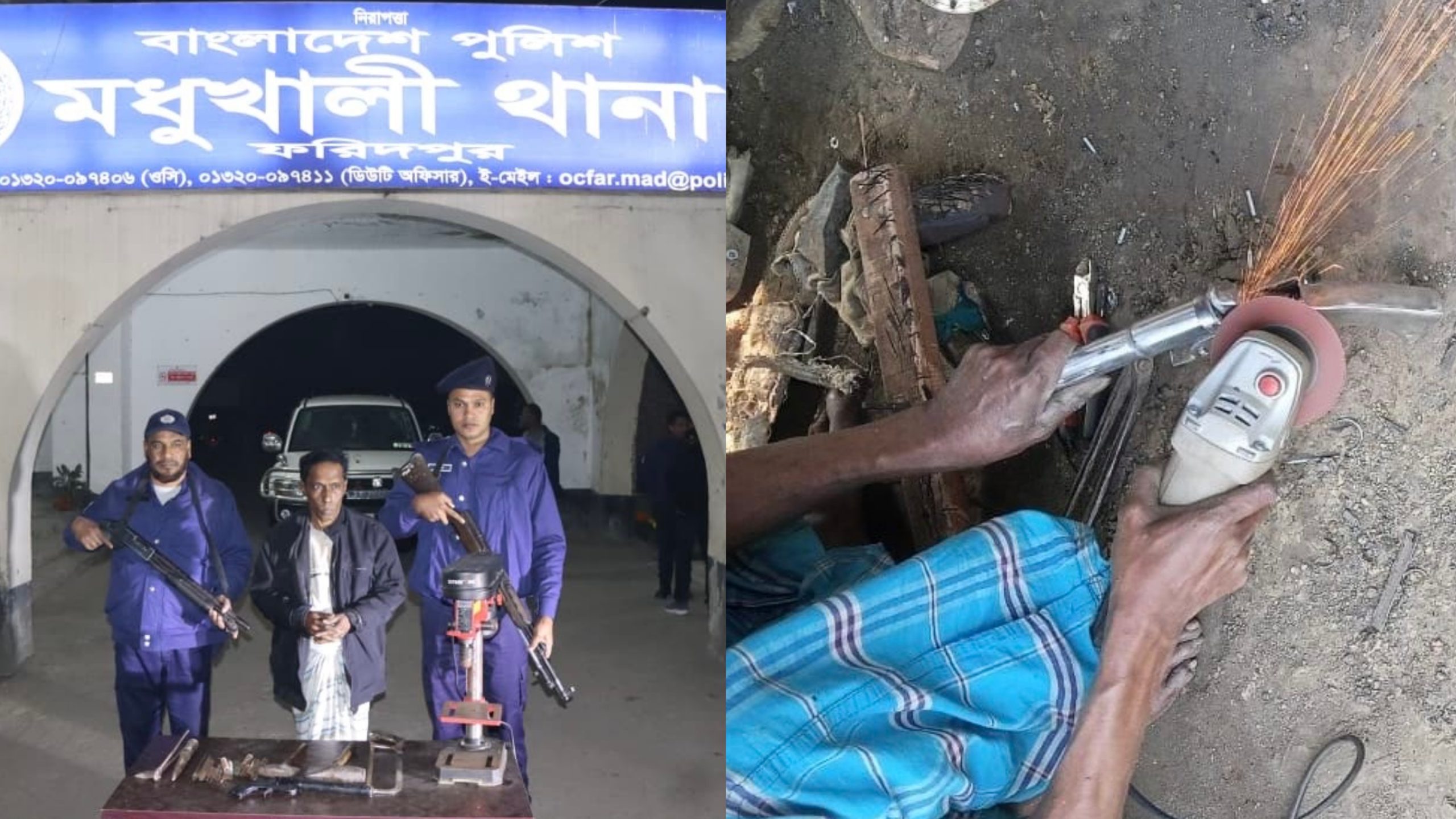 ফরিদপুরে আগ্নেয়াস্ত্র তৈরির কারখানার সন্ধান, উদ্ধার পাইপ গান ও কার্তুজ