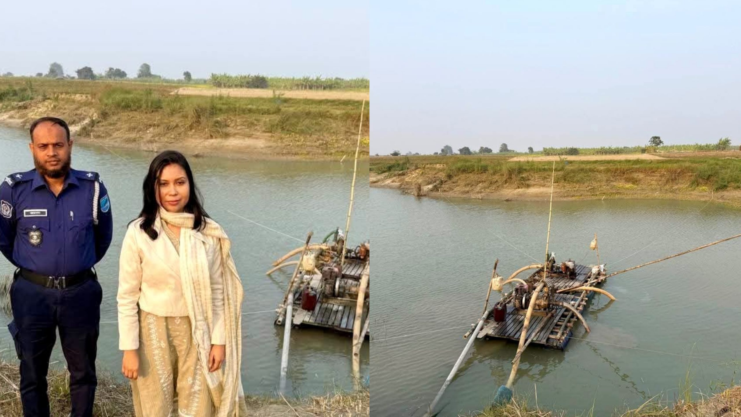 সদরপুরে সরকারি খালে বালু লুট, প্রশাসনের হানা: জব্দ ড্রেজার ও পাইপ