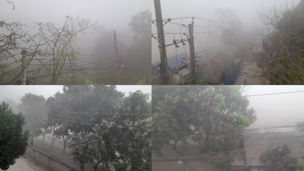 ফাল্গুনের সকালে শীতের প্রত্যাবর্তন: ঘন কুয়াশায় ঢেকে গেল ফরিদপুর