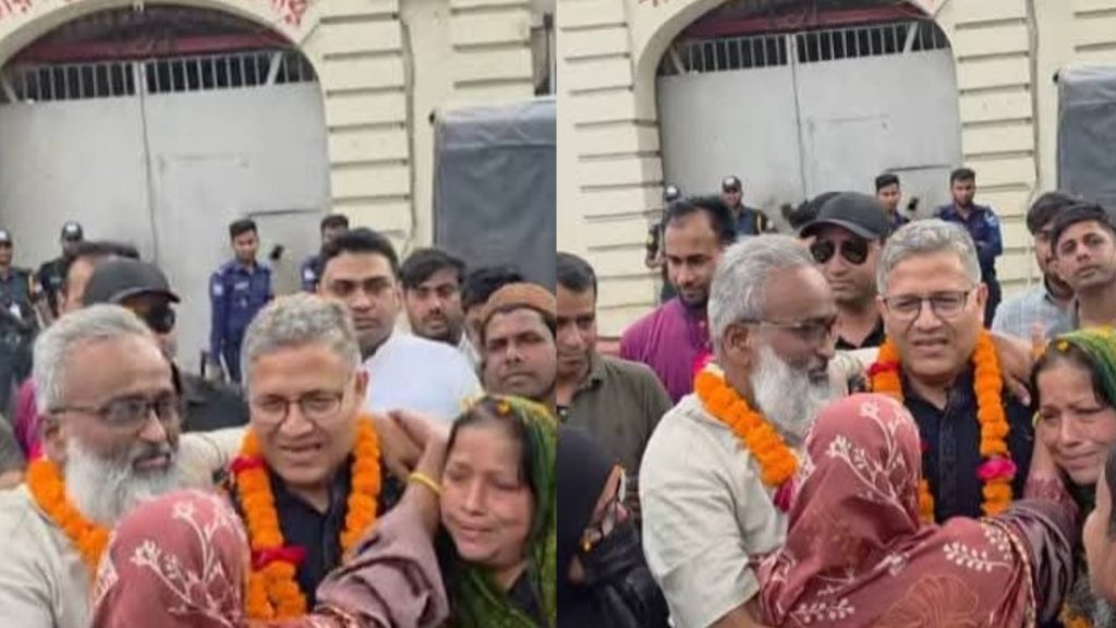 ফরিদপুরে আ.লীগ নেতাকে জেলগেটে মালা পরালেন বিএনপির এমপি বাবুল