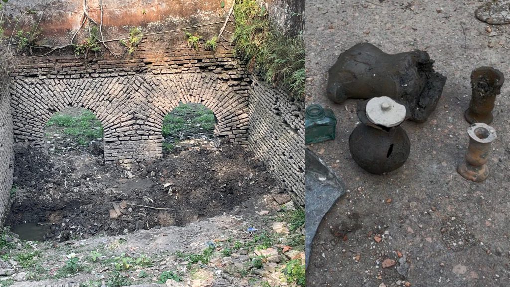 ফরিদপুরের ২০০ বছরের পুরনো জমিদার বাড়ির ‘বউঘাট’ খুড়ে নেওয়া হচ্ছে গুপ্তধন